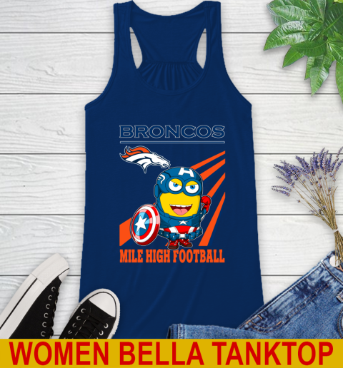 NFL Football Denver Broncos Captain America Marvel Avengers Minion Shirt Racerback Tank 7