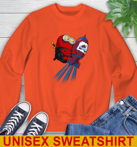 NHL Hockey Colorado Avalanche Deadpool Minion Marvel Shirt Sweatshirt 3