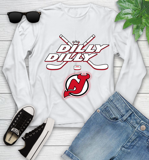 NHL New Jersey Devils Dilly Dilly Hockey Sports Youth Long Sleeve