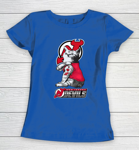 NHL My Cat Loves New Jersey Devils Hockey Women's T-Shirt 8