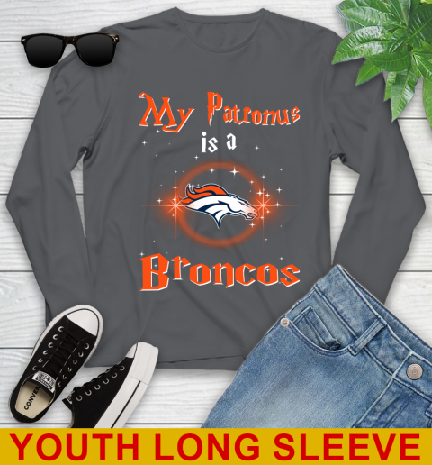 NFL Football Harry Potter My Patronus Is A Denver Broncos Youth Long Sleeve 9