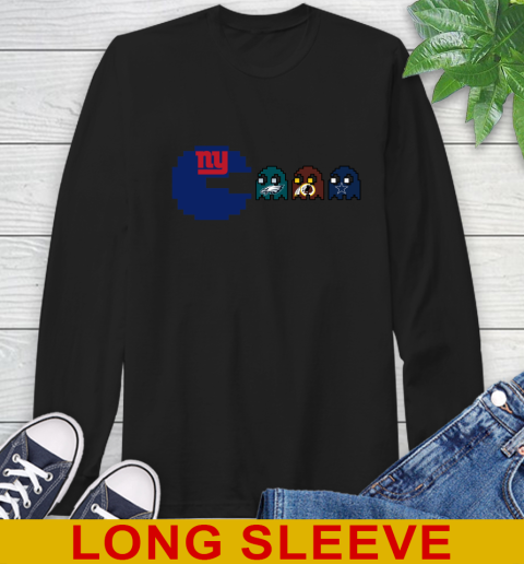 New York Giants NFL Football Pac Man Champion Long Sleeve T-Shirt 2