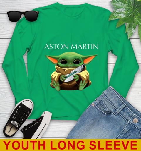 Star Wars Baby Yoda Hugs Aston Martin Car Shirt 123