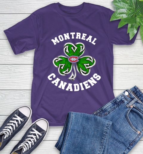 NHL Montreal Canadiens Three Leaf Clover St Patrick's Day Hockey Sports T-Shirt 5