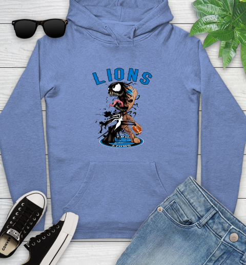 NFL Detroit Lions Football Venom Groot Guardians Of The Galaxy Youth Hoodie 12
