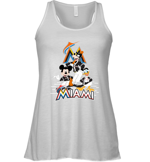 Miami Marlins Mickey Donald And Goofy Baseball Racerback Tank