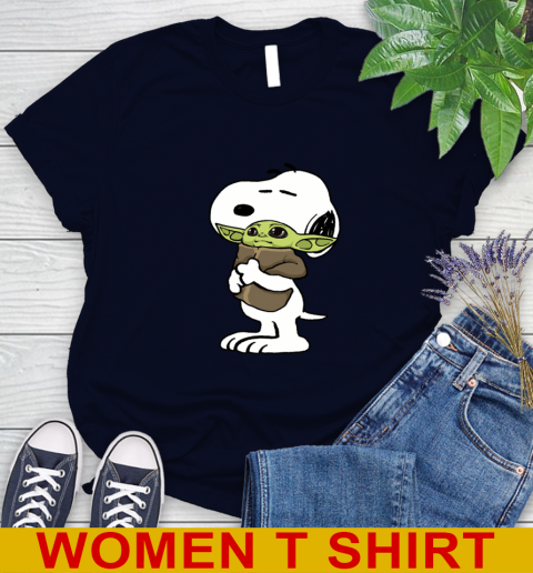 Snoopy Hugging Baby Yoda Shirt 91