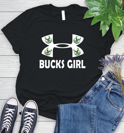 NBA Milwaukee Bucks Girl Under Armour Basketball Sports Women's T-Shirt