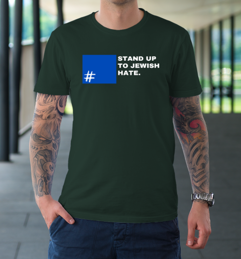 Stand Up To Jewish Hate Blue Square Support Israel T-Shirt 3