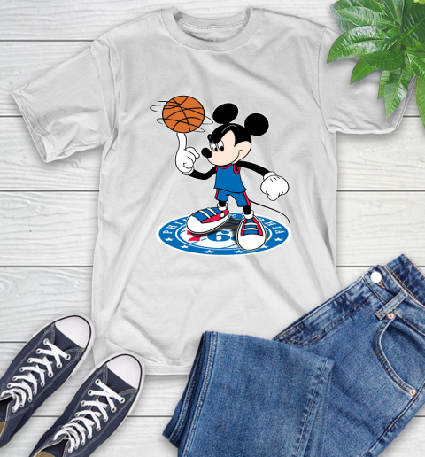NBA Basketball Philadelphia 76ers Cheerful Mickey Disney Shirt T-Shirt 2
