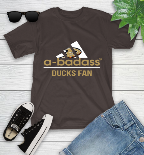 NHL A Badass Anaheim Ducks Fan Adidas Hockey Sports Youth T-Shirt 7