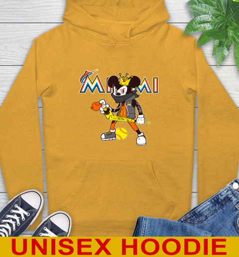 Miami Marlins MLB Baseball Mickey Peace Sign Sports Hoodie 3