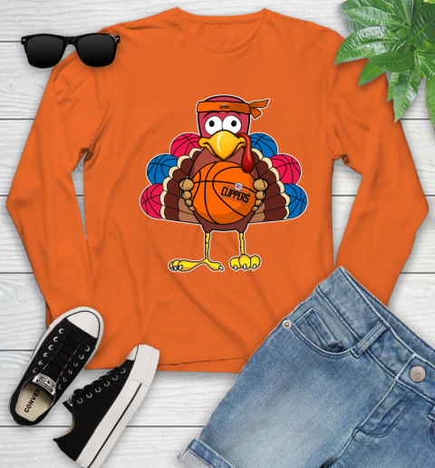 LA Clippers Turkey thanksgiving day Youth Long Sleeve 4