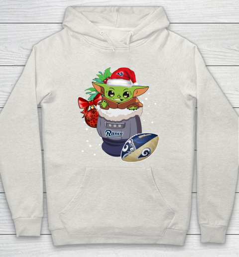 Los Angeles Rams Christmas Baby Yoda Star Wars Funny Happy NFL Hoodie 12