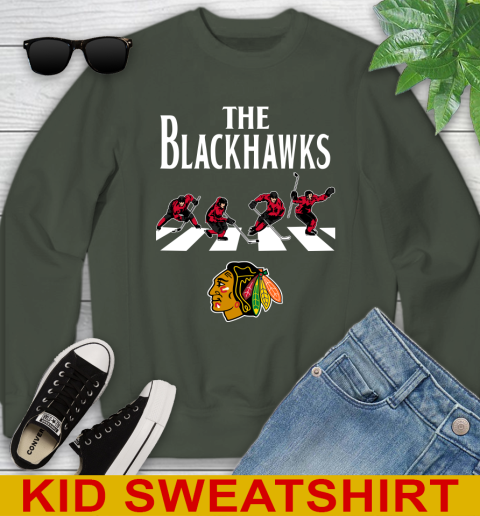 NHL Hockey Chicago Blackhawks The Beatles Rock Band Shirt Youth Sweatshirt 8