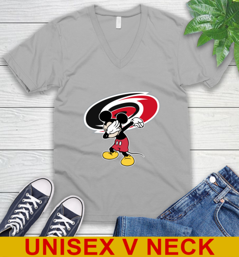 Carolina Hurricanes NHL Hockey Dabbing Mickey Disney Sports V-Neck T-Shirt 4