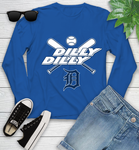 MLB Detroit Tigers Dilly Dilly Baseball Sports Youth Long Sleeve 9