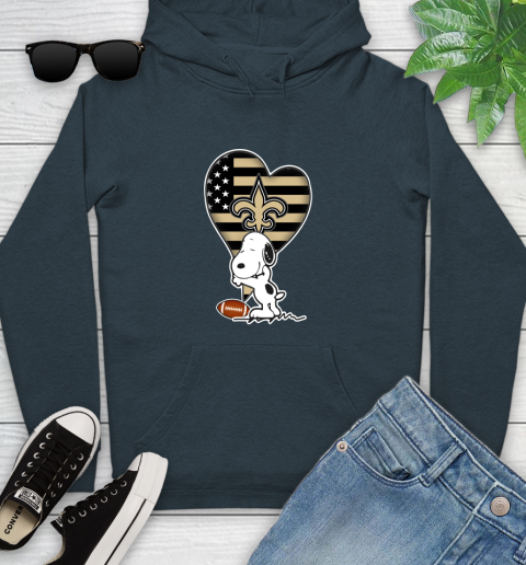 New Orleans Saints NFL Football The Peanuts Movie Adorable Snoopy Youth Hoodie 8