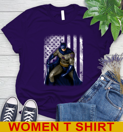 New York Giants NFL Football Batman DC American Flag Shirt Women's T-Shirt 4