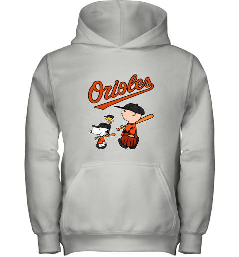 Baltimore Orioles Let's Play Baseball Together Snoopy MLB Youth Hoodie