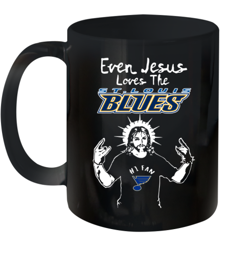 St.Louis Blues NHL Hockey Even Jesus Loves The Blues Shirt Ceramic Mug 11oz