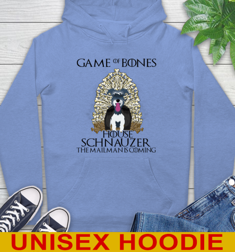 Game of bones house schnauzer dog the mailman is coming tshirt 22