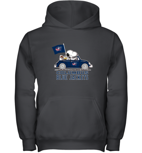 Snoopy And Woodstock Ride The Columbus Blue Jackets Car NHL Youth Hoodie