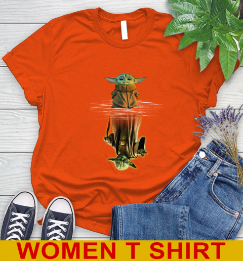 Mandalorian Baby Yoda star wars water reflection Women's T-Shirt 3