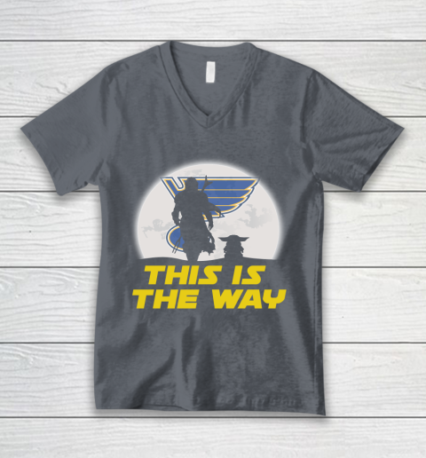 St.Louis Blues NHL Ice Hockey Star Wars Yoda And Mandalorian This Is The Way V-Neck T-Shirt 4