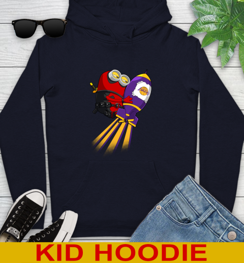 NBA Basketball Los Angeles Lakers Deadpool Minion Marvel Shirt Youth Hoodie 3