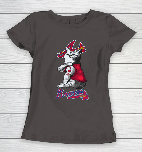 MLB Baseball My Cat Loves Atlanta Braves Women's T-Shirt 7