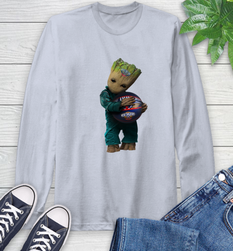 NBA Groot Guardians Of The Galaxy Basketball Sports New Orleans Pelicans Long Sleeve T-Shirt 6