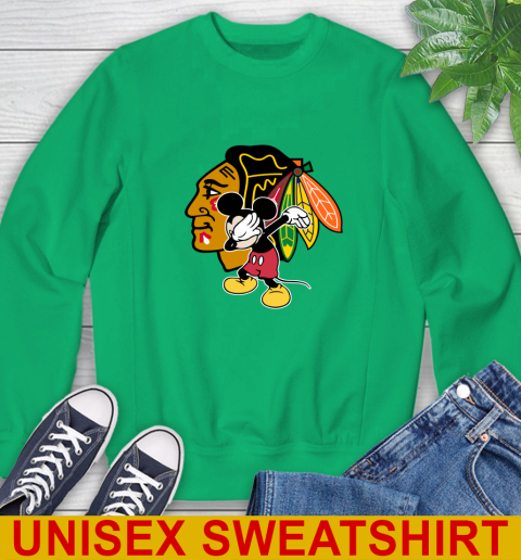 Chicago Blackhawks NHL Hockey Dabbing Mickey Disney Sports Sweatshirt 6