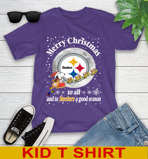 Pittsburgh Steelers Merry Christmas To All And To Steelers A Good Season NFL Football Sports Youth T-Shirt 3