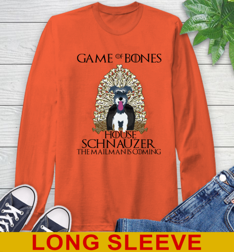 Game of bones house schnauzer dog the mailman is coming tshirt 49