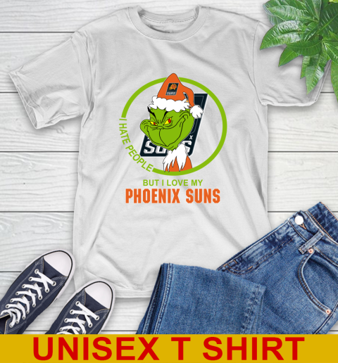 Phoenix Suns NBA Christmas Grinch I Hate People But I Love My Favorite Basketball Team T-Shirt