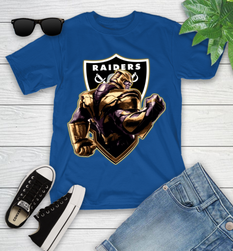 NFL Thanos Avengers Endgame Football Sports Oakland Raiders Youth T-Shirt 9