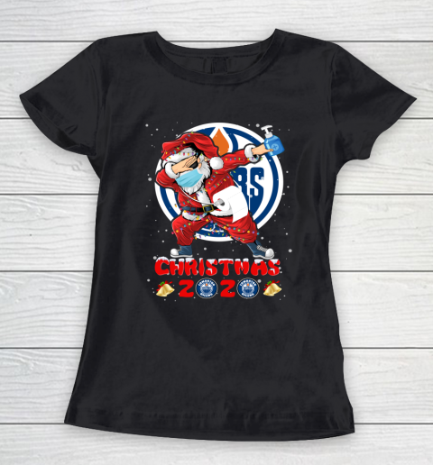 Edmonton Oilers Funny Santa Claus Dabbing Christmas 2020 NHL Women's T-Shirt