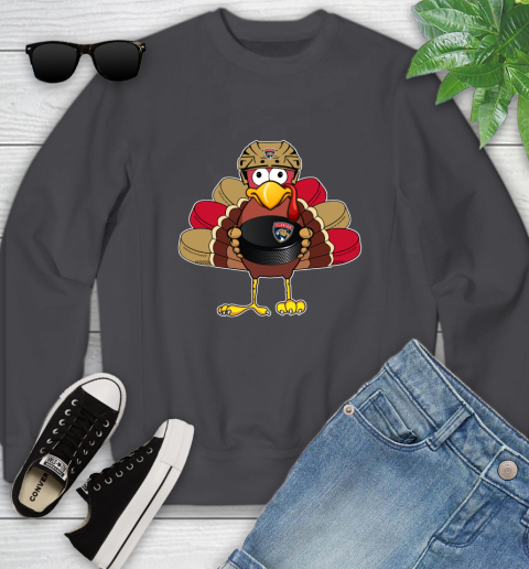 Florida Panthers Turkey Thanksgiving Day Youth Sweatshirt 6