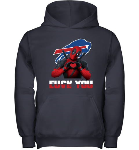 NFL Buffalo Bills Deadpool Love You Fuck You Football Sports B2ZUEPxtBr9 youth hoodie 43 95 151514 front navy