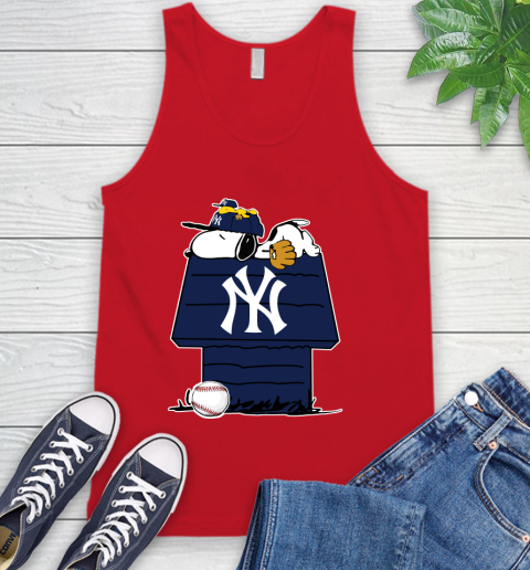 MLB New York Yankees Snoopy Woodstock The Peanuts Movie Baseball T Shirt Tank Top 6