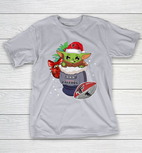 Atlanta Falcons Christmas Baby Yoda Star Wars Funny Happy NFL T-Shirt 7