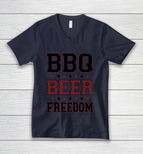 BBQ Beer Freedom Trump Fan V-Neck T-Shirt 3