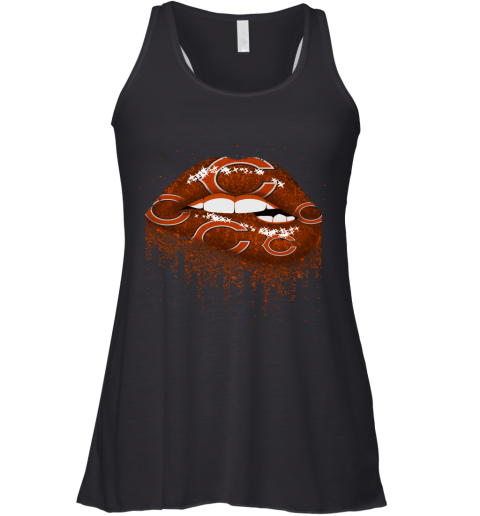 Biting Glossy Lips Sexy Chicago Bears NFL Football Racerback Tank