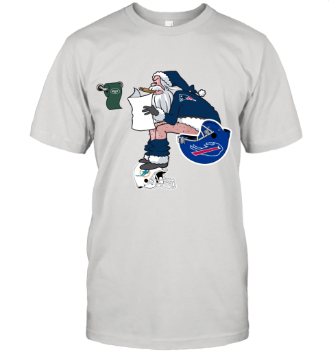 Santa Claus New England Patriots Shit On Other Teams Christmas Unisex Jersey Tee