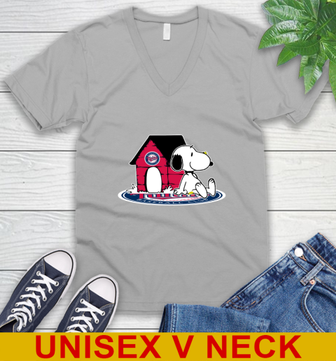 MLB Baseball Minnesota Twins Snoopy The Peanuts Movie Shirt V-Neck T-Shirt 4