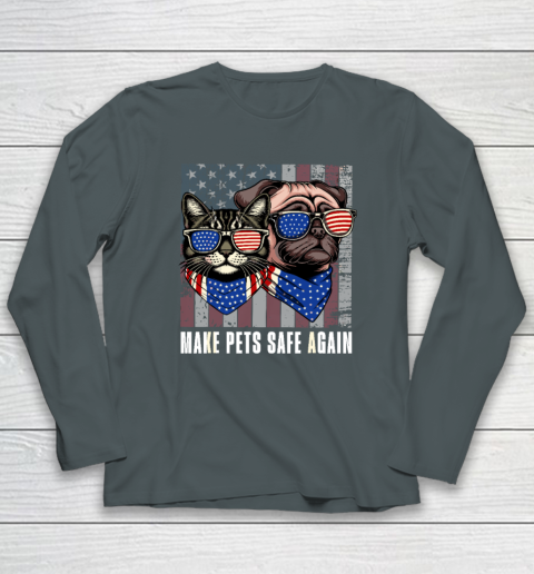 Make Pets Safe Again Trump Harris Debate Eating The Dogs Cat Long Sleeve T-Shirt 3