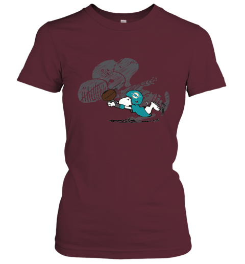 Miami Dolphins Snoopy Plays The Football Game Women's T-Shirt