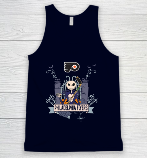 NHL Philadelphia Flyers Hockey Jack Skellington Halloween Tank Top 2