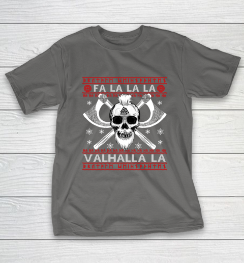 Ugly Christmas Sweater Fa La La Valhalla Viking T-Shirt 8